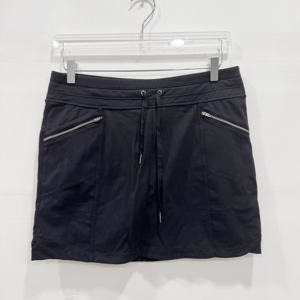 Athleta Metro Skort Skirt Stretch Zip Pockets Black Medium